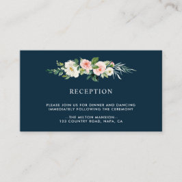 Hochzeitsempfang für Navy Blush Begleitkarte