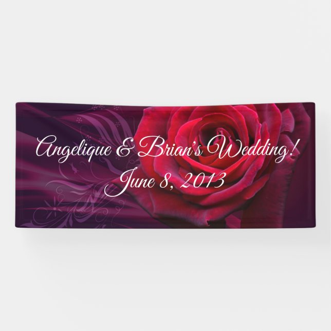 Hochzeitsempfang für rote Rosen Banner (Horizontal)
