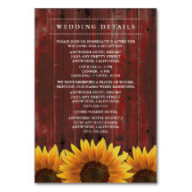 Hochzeitsempfang für Sonnenblumen + Unterkunftskar
