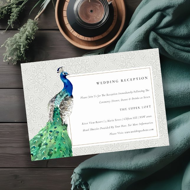 Hochzeitsempfang für Verzierte Wasserfarben Begleitkarte (Von Creator hochgeladen)