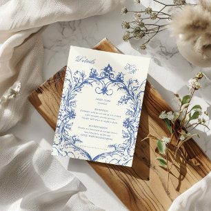 Hochzeitsempfang für Vintage Flora Begleitkarte