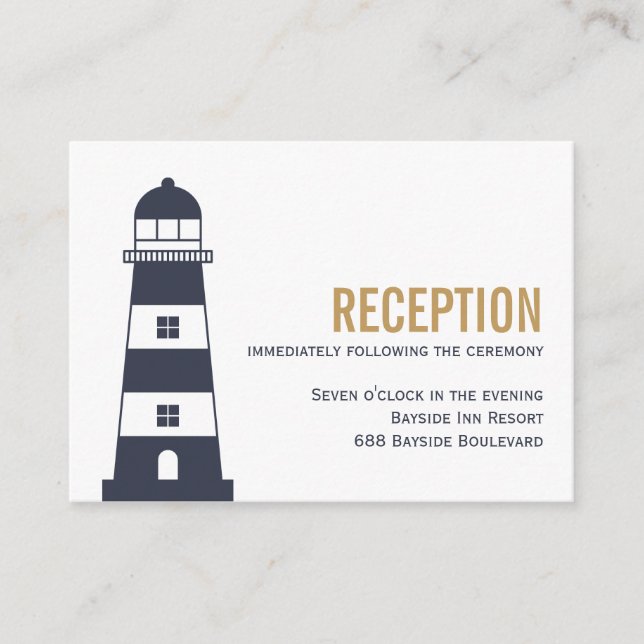 Hochzeitsempfang im Leuchtturm Begleitkarte (Vorderseite)