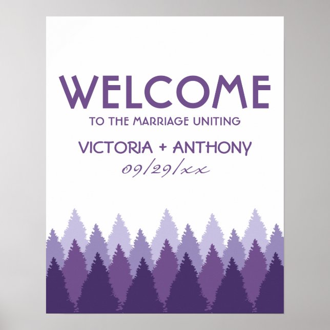 Hochzeitsempfang im lila Waldgebiet Poster (Vorne)