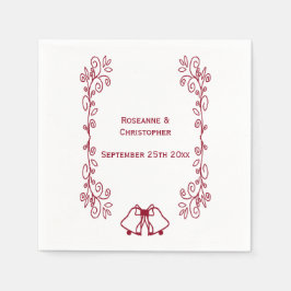 Hochzeitsempfang in Burgund Bells Serviette