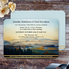 Hochzeitsempfang in Dusty Blue Gold bemalt Einladung