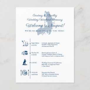 Hochzeitsempfang in Newport RI Zeitplan Zeitachse Begleitkarte