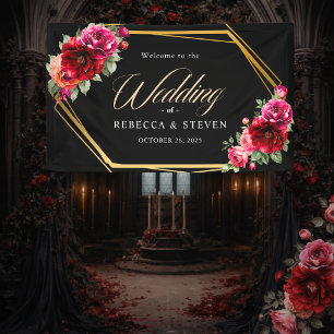 Hochzeitsempfang in Rot-Schwarz Banner