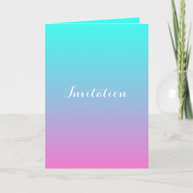 Hochzeitsempfang in zeitgenössischem Rosa Einladung (Vorderseite)
