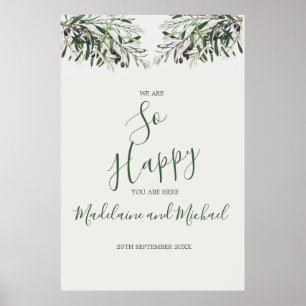 Hochzeitsempfang Italienischer Olivenzweig so glüc Poster