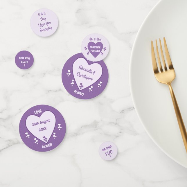 Hochzeitsempfang Lila und Lilac-Herztisch Konfetti (Gruppe)
