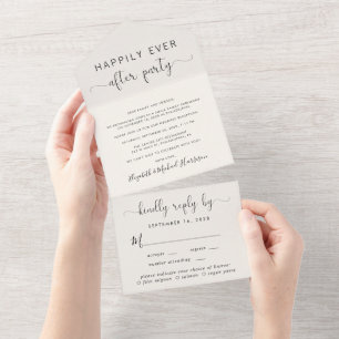 Hochzeitsempfang Menüauswahl Creme All In One Einladung