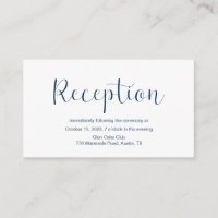 Hochzeitsempfang, Minimaldesign, Navy-Blue-Schrift