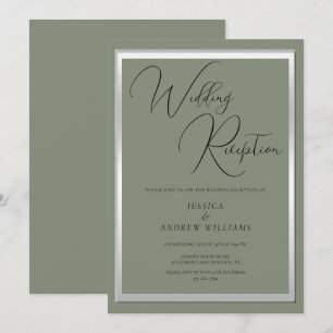 Hochzeitsempfang mit ausgeklügeltem Sage & Silver Einladung