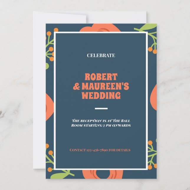 Hochzeitsempfang mit Blumen (Vorderseite)