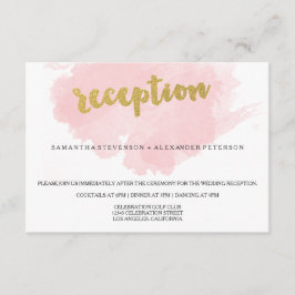 Hochzeitsempfang mit Gold und Blush Begleitkarte