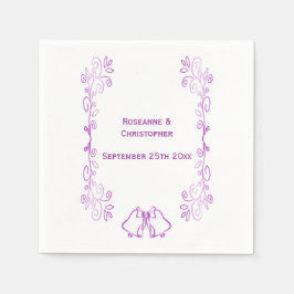 Hochzeitsempfang mit lila Glocken Serviette