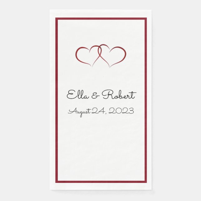 Hochzeitsempfang mit Monogramm Papier Napkins Serviette (Vorderseite)