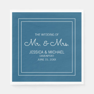 Hochzeitsempfang Modernes, elegantes Blau Serviette