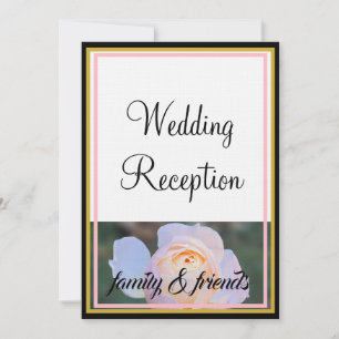 Hochzeitsempfang Monogramm Pastellrosa Rosen  Einladung
