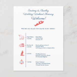 Hochzeitsempfang Montauk NY Zeitplan Begleitkarte