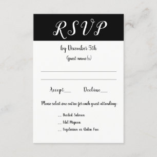Hochzeitsempfang oder Party 3 UAWG RSVP Karte