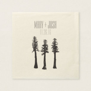 Hochzeitsempfang Redwood Tree Cocktail Napkin Serviette