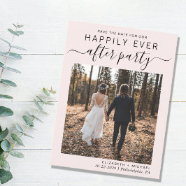 Hochzeitsempfang Rosa Foto Save the Date Ankündigungspostkarte