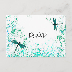 Hochzeitsempfang RSVP mit Türkisen Libellen Einladung