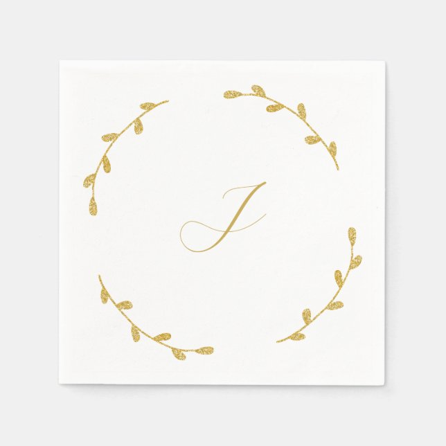 Hochzeitsempfang Servietten mit Anfangsbuchstaben (Vorderseite)