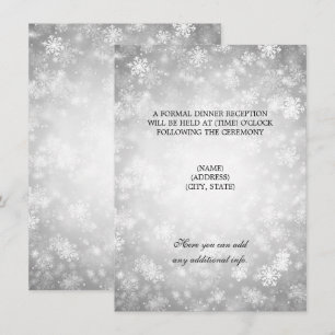 Hochzeitsempfang Silberner Winter Wonderland Einladung