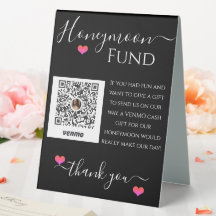 Hochzeitsempfang Venmo Honeymoon Fond-Zeichen