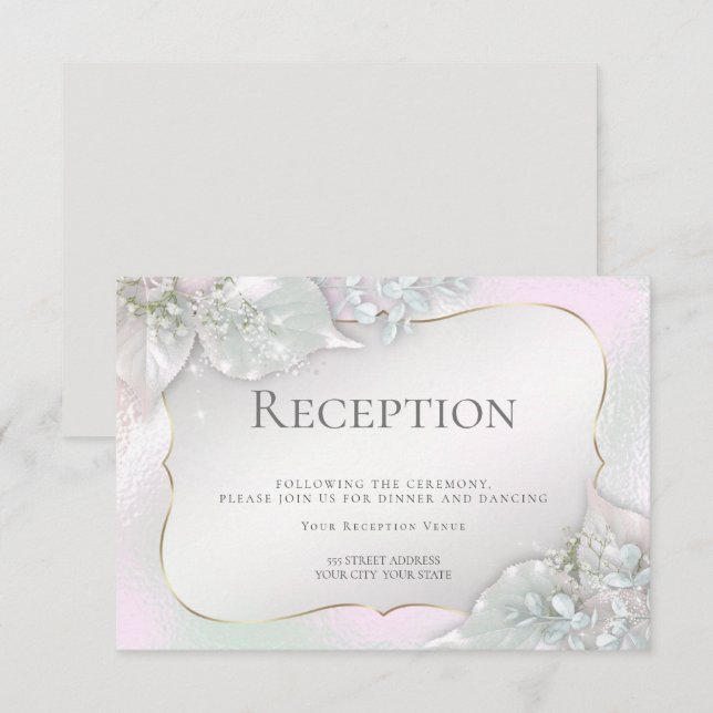 Hochzeitsempfang | Wispy Pink Shimmer Einladung (Vorne/Hinten)