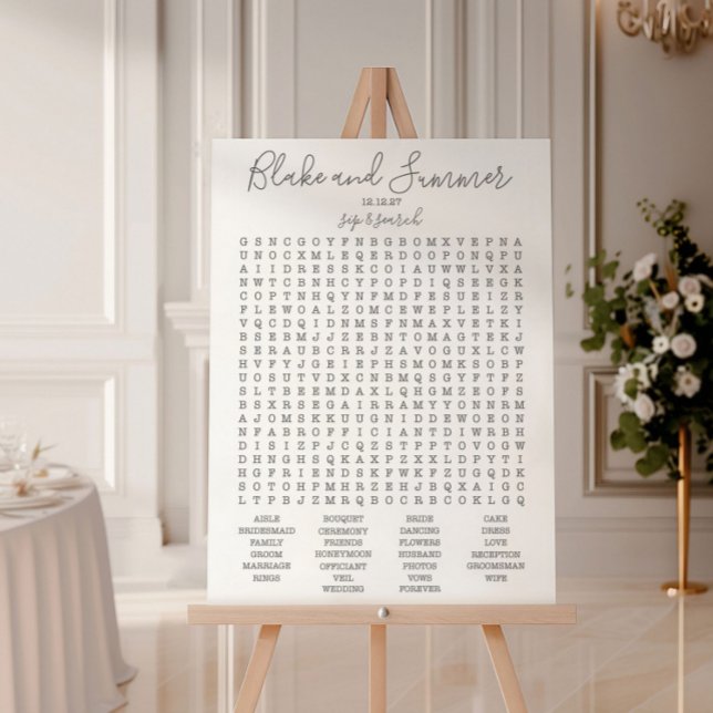 Hochzeitsempfang Word Search Game, Custom Game (Von Creator hochgeladen)