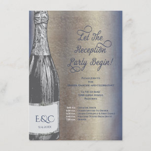 Hochzeitsempfangs-Einladung Champagnerflasche Begleitkarte