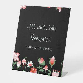 Hochzeitsempfangs-Schild Floral Wilde Blumen Sockelschild