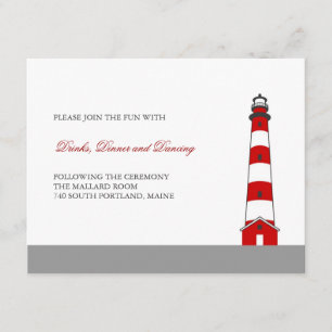 Hochzeitsempfangskarte Leuchtturm Begleitkarte