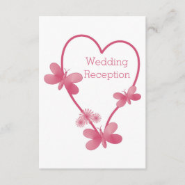 Hochzeitsempfangskarte Rosa Herz Begleitkarte