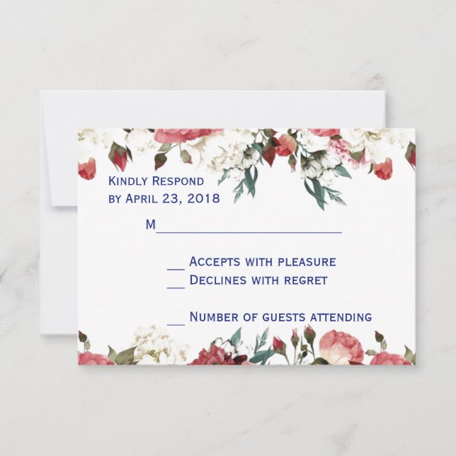 Hochzeitsempfangskarte uAwg RSVP Karte (Vorderseite)