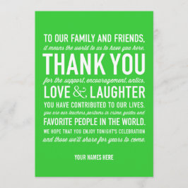 Hochzeitsempfehlung dank Message Card Dankeskarte