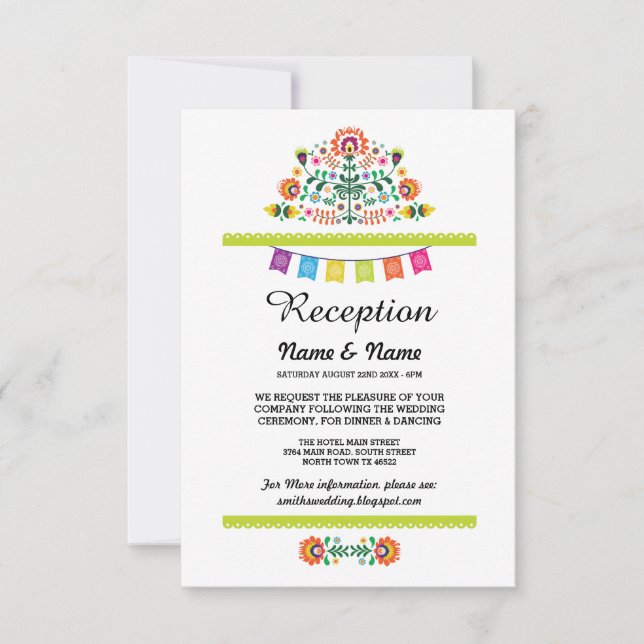 Hochzeitsempfehlung Fiesta Karten mexikanische Bei (Vorderseite)