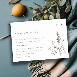 Hochzeitsempfehlung für Botanische Blumenkizze Begleitkarte