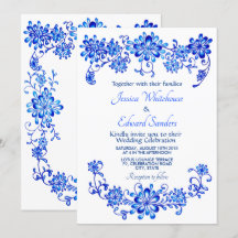 Hochzeitsempfehlung für Navy Blue Floral