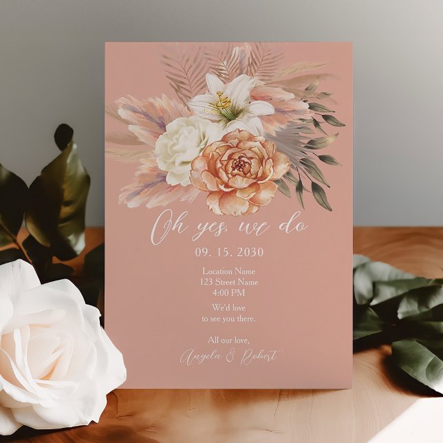 Hochzeitsempfehlung für Peach floral Elopement Einladung (Von Creator hochgeladen)