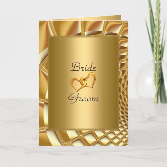 Hochzeitsempfehlung Gold Einladung (Vorderseite)