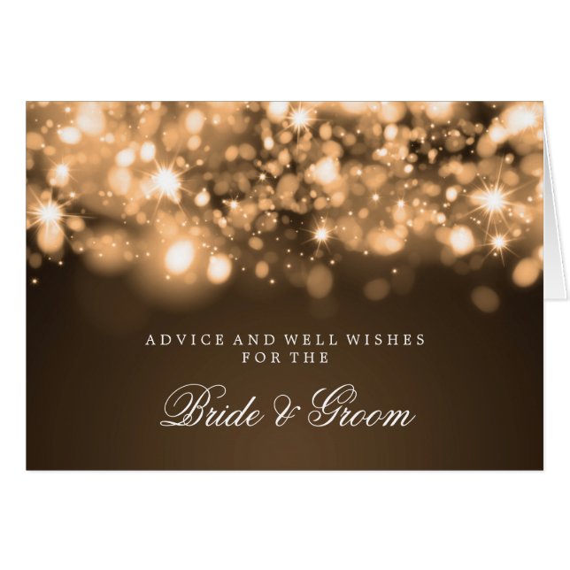 Hochzeitsempfehlung Karte Gold Funkelleuchten (Vorderseite (Horizontal))