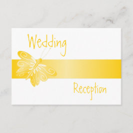 Hochzeitsempfehlung mit gelber Schmetterlingskarte Begleitkarte
