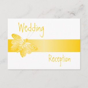 Hochzeitsempfehlung mit gelber Schmetterlingskarte Begleitkarte