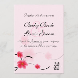 Hochzeitsempfehlung Rosa Blossom Doppeltes Glück Einladung