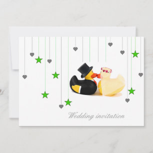 Hochzeitsenten 4 Sterne & Herzen Hochzeitsreise Ei Einladung