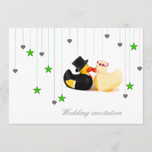 Hochzeitsenten 4 Sterne & Herzen Hochzeitsreise Ei Einladung